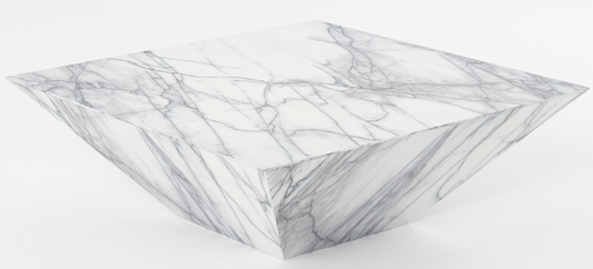 Snowy Plum Blossom Square Marble Coffee Table